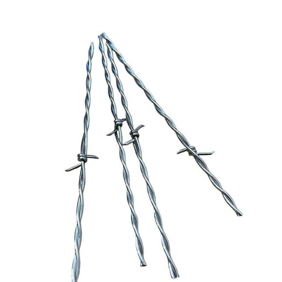 Barbed Wire Swizzle Sticks Metal Set of 4 Weatern Cowboy Gift Chrome Plated - Picture 2 of 4